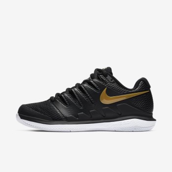 Nike Court Air Zoom Vapor X - Női Teniszcipő - Fekete/Fehér/Metal Arany